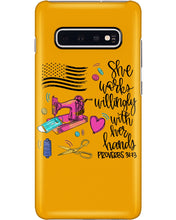 Load image into Gallery viewer, She Works Willingly With Her Hands Gift For Sew Lovers Phone case
