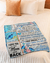 Load image into Gallery viewer, When I Asked God For An Angel Blue Butterflies Grandpa Gift For Granddaughter Fleece Blanket
