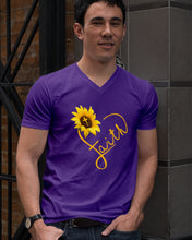 Load image into Gallery viewer, Black Phone Case Sunflower Faith Gift For Christians Guys V-Neck
