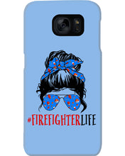 Load image into Gallery viewer, Firefighter Make You Life Safe Lady With Blue Ribbonhead Gift For Women Phone case
