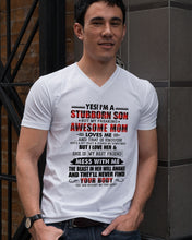 Load image into Gallery viewer, A Stubborn Son Of A Freaking Awesome Mom I Love Her Gift For Mama Guys V-Neck
