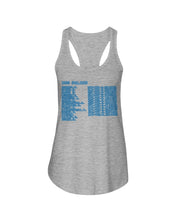 Load image into Gallery viewer, Pinpoint The Location In The Space Blue Ladies Flowy Tank
