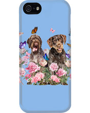 Load image into Gallery viewer, German Wirehaired Pointer With Peonies Gift For Dog Lovers Phone case
