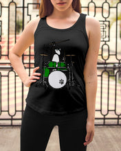 Load image into Gallery viewer, Funny Cat Playing Drums Great Gift For Cat Lovers Ladies Flowy Tank
