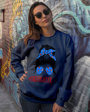 Load image into Gallery viewer, Firefighter Make You Life Safe Lady With Blue Ribbonhead Gift For Women Sweatshirt
