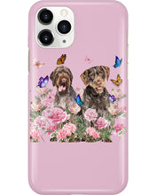 Load image into Gallery viewer, German Wirehaired Pointer With Peonies Gift For Dog Lovers Phone case
