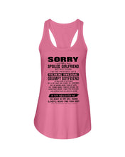 Load image into Gallery viewer, I'm A Spoilded Girlfriend - Grumpy Boyfriend He Was Born In September Ladies Flowy Tank
