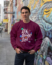 Load image into Gallery viewer, Butterfly Live Laugh Love Gift For Lover Sweatshirt
