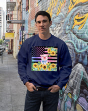 Load image into Gallery viewer, Pig America Flag Sunflower Special Custom Design Sweatshirt
