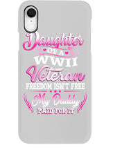 Load image into Gallery viewer, Daughter Of A Veteran Freedom Isn't Free Gift For Daughter Phone case
