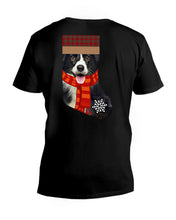 Load image into Gallery viewer, Santa Border Collie In Stock Gift For Dog Lovers Guys V-Neck
