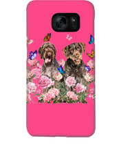 Load image into Gallery viewer, German Wirehaired Pointer With Peonies Gift For Dog Lovers Phone case
