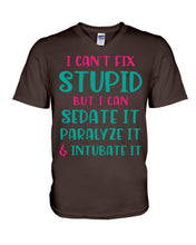 Load image into Gallery viewer, I Can't Fix Stupid But I An Sadate It Gift For Girls Guys V-Neck
