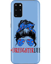 Load image into Gallery viewer, Firefighter Make You Life Safe Lady With Blue Ribbonhead Gift For Women Phone case
