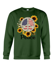 Load image into Gallery viewer, Peace Sign Sunflower Birthday Gift For Girls Sweatshirt
