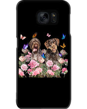 Load image into Gallery viewer, German Wirehaired Pointer With Peonies Gift For Dog Lovers Phone case
