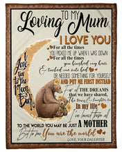 Load image into Gallery viewer, To Me You Are The World Daughter Gift For Loving Mom Fleece Blanket
