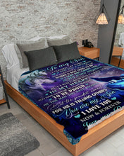 Load image into Gallery viewer, Howling Wolf Dad Gift For Son I Love You Now And Forever Sherpa Blanket
