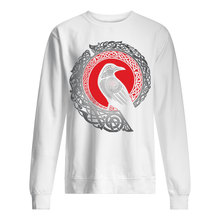 Load image into Gallery viewer, Raven Viking Culture Celtic Design Gray And Red Sweatshirt
