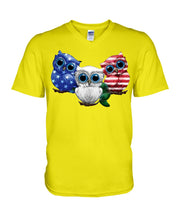 Load image into Gallery viewer, Lovely Phone Case Three Owl With US Flag Gift For Owl Lovers Guys V-Neck
