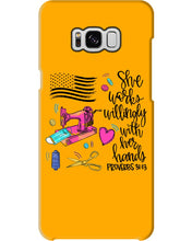 Load image into Gallery viewer, She Works Willingly With Her Hands Gift For Sew Lovers Phone case

