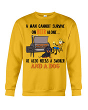 Load image into Gallery viewer, A Man Loves Beer And Dachshund Gift For Dog Lovers Sweatshirt
