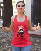 Load image into Gallery viewer, 2020 The Year When Shit Got Real Trending For Cat Lovers Ladies Flowy Tank
