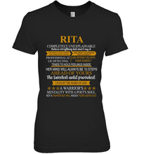 Load image into Gallery viewer, Rita Custom Name Gift A Warrior's Mentality With A Poet's Soul Ladies Tee
