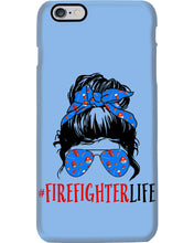Load image into Gallery viewer, Firefighter Make You Life Safe Lady With Blue Ribbonhead Gift For Women Phone case
