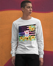 Load image into Gallery viewer, Pig America Flag Sunflower Special Custom Design Unisex Long Sleeve
