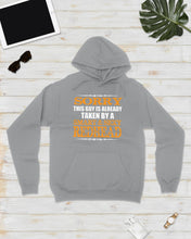 Load image into Gallery viewer, Sorry This Guy Is Already Taken By A Smart And Sexy Redhead Gift For Men Hoodie
