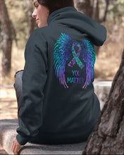 Load image into Gallery viewer, You Matter Ribbon Awareness With Angel Wings Hoodie
