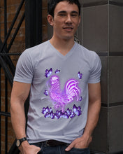 Load image into Gallery viewer, Chicken Purple Butterflies Gift For Chicken Lovers Guys V-Neck
