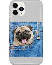 Load image into Gallery viewer, baby Pug In Denim Pocket Gift For Dog Lovers Phone case
