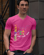 Load image into Gallery viewer, Librarian Live Love Read Special Custom Design Guys V-Neck

