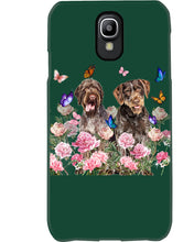 Load image into Gallery viewer, German Wirehaired Pointer With Peonies Gift For Dog Lovers Phone case
