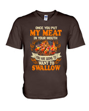 Load image into Gallery viewer, Once You Put My Meat In Your Mouth Unique Custom Design Guys V-Neck
