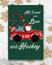 Load image into Gallery viewer, All I Need Are Love And Hockey Gift For Hockey Players Vertical Poster
