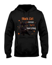 Load image into Gallery viewer, Black Cat Kisses Fix Everything Gift For Cat Lovers Hoodie
