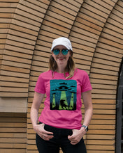 Load image into Gallery viewer, UFA Dinosaur T Rex Sky Full Of Stars Ladies Tee
