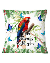 Load image into Gallery viewer, Scarlet Macaw With Butterflies I Am Always With You Gift For Lover Pillow Cover

