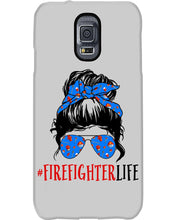 Load image into Gallery viewer, Firefighter Make You Life Safe Lady With Blue Ribbonhead Gift For Women Phone case
