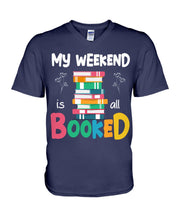 Load image into Gallery viewer, Vintage Funny My Weekend Booked Gift For Book Lovers Guys V-Neck
