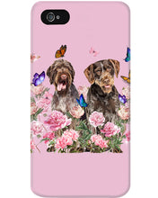 Load image into Gallery viewer, German Wirehaired Pointer With Peonies Gift For Dog Lovers Phone case
