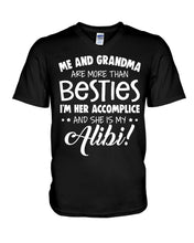 Load image into Gallery viewer, Me And Grandma Are More Than Besties I'm Her Accomplice Custom Guys V-Neck
