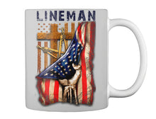 Load image into Gallery viewer, Lineman America Flag Special Custom Design For Personalized Job Gift Mug
