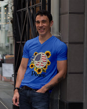 Load image into Gallery viewer, Peace Sign Sunflower Birthday Gift For Girls Guys V-Neck
