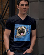 Load image into Gallery viewer, baby Pug In Denim Pocket Gift For Dog Lovers Guys V-Neck
