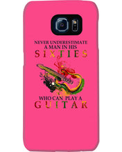 Load image into Gallery viewer, Never Underestimate A 60 Year Old Man Can Play A Guitar Phone case
