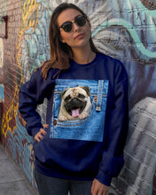 Load image into Gallery viewer, baby Pug In Denim Pocket Gift For Dog Lovers Sweatshirt

